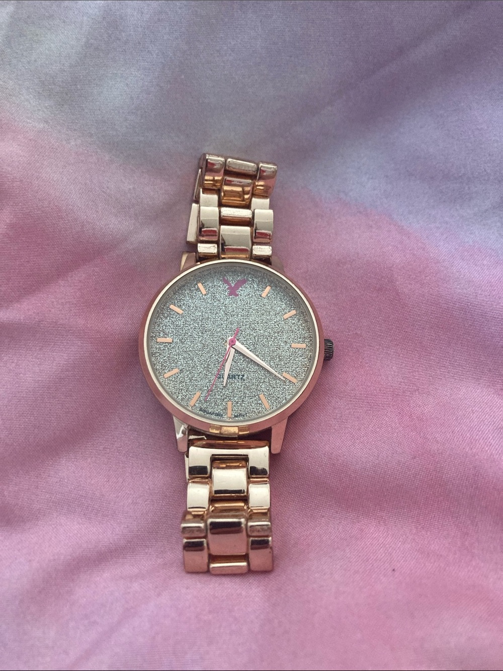 American Eagle Outfitters Rose Gold Bracelet Watch with Glitter Dial